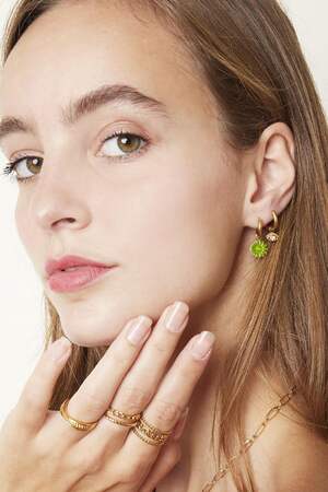 Boucles d'oreilles Daisy Blanc Acier inoxydable h5 Image3
