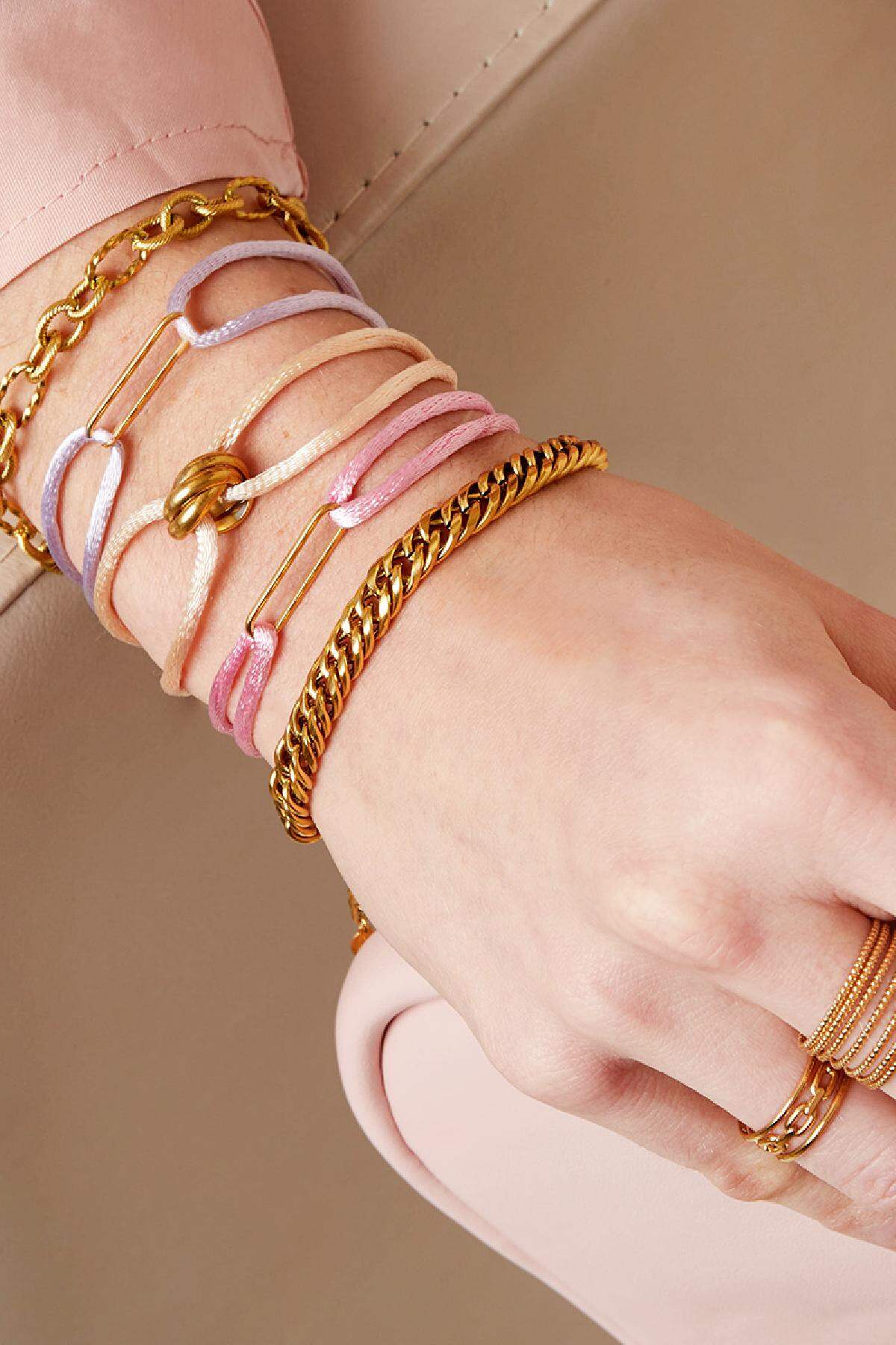 Armband Satin Clip Lila Edelstahl h5 Bild2