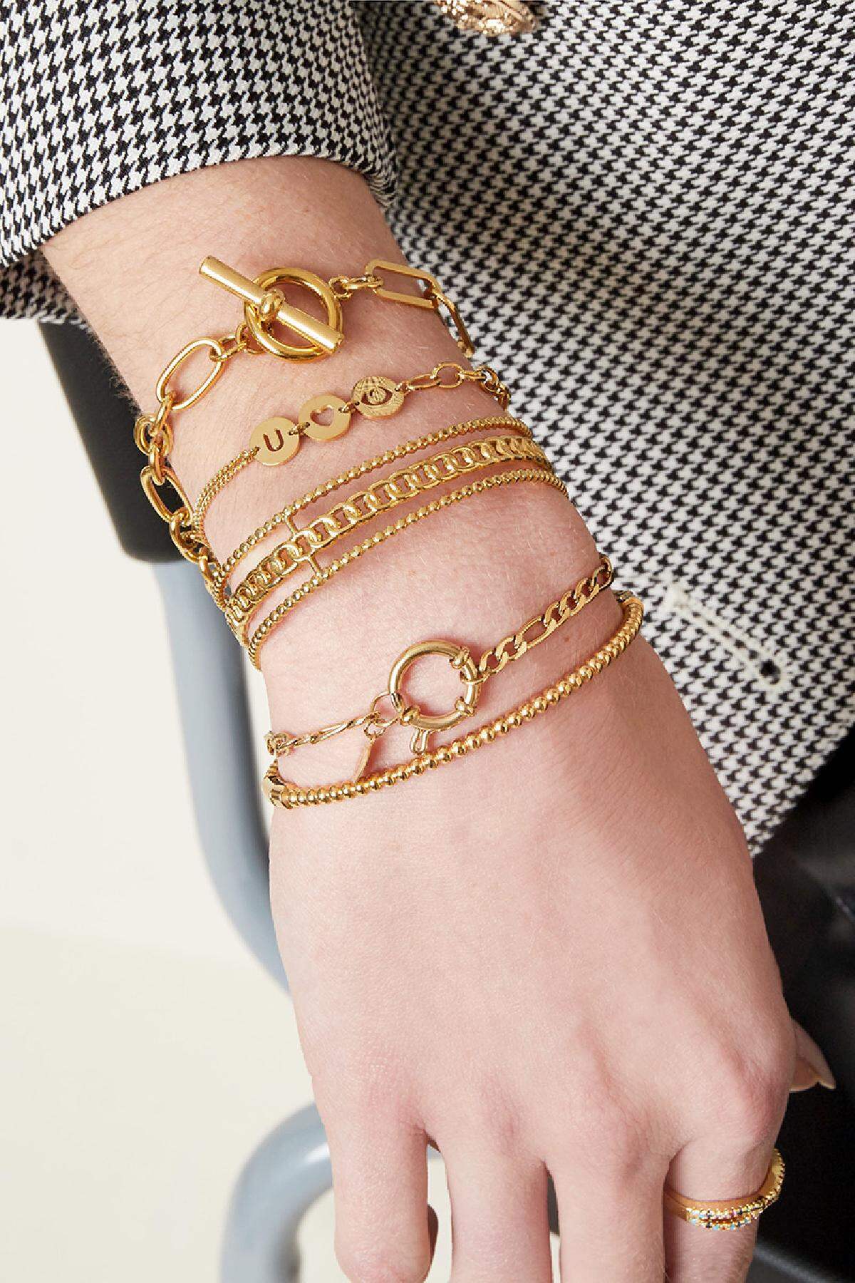 Armband Lucky Lock Goldfarbe Edelstahl Bild2