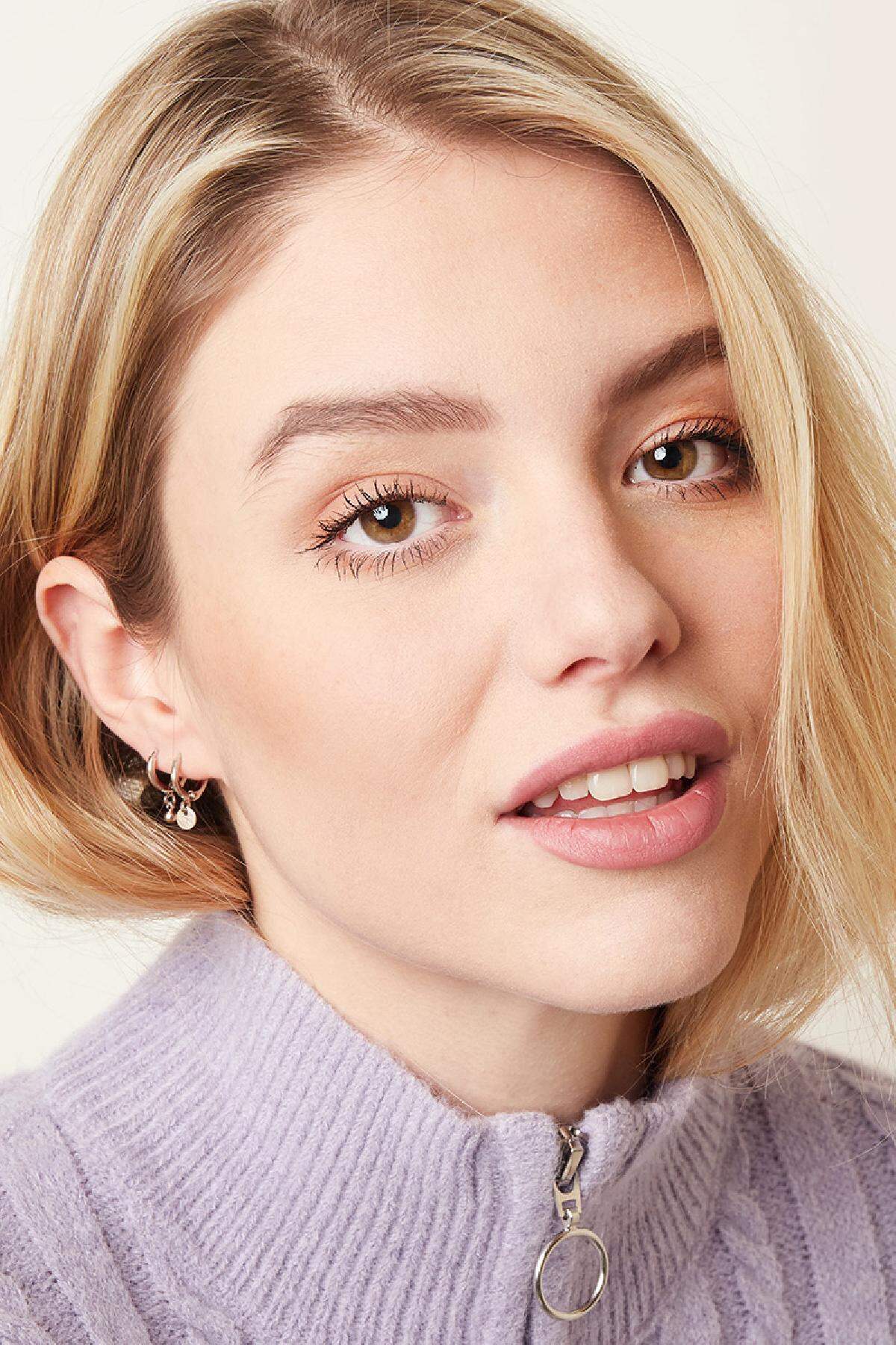 Earrings Plain Coin Silver Color Copper h5 Immagine3