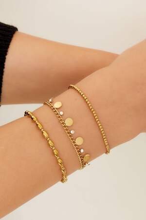 Armbandkreise mit Strasssteinen Goldfarbe Edelstahl h5 Bild2