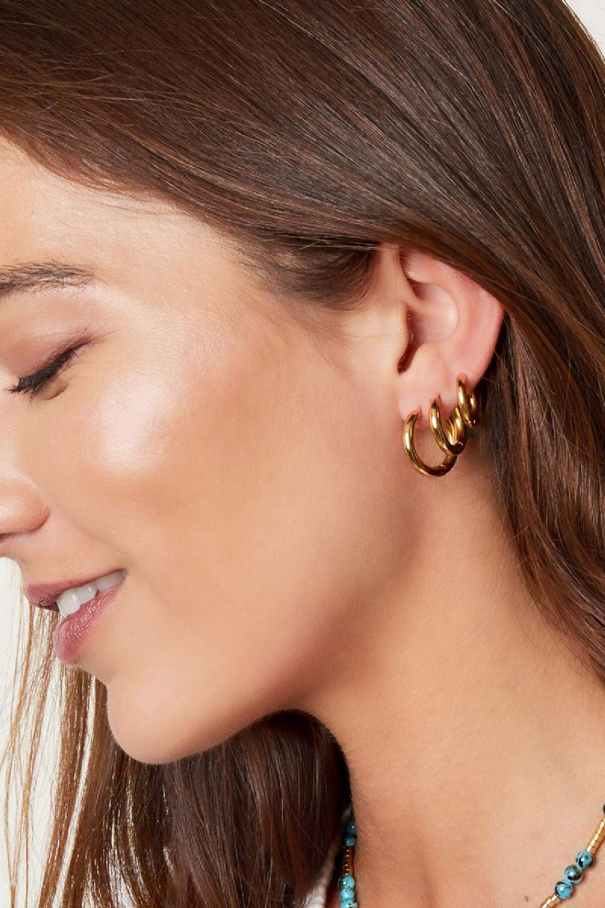 Ensemble de 3 boucles d'oreilles créoles Image2