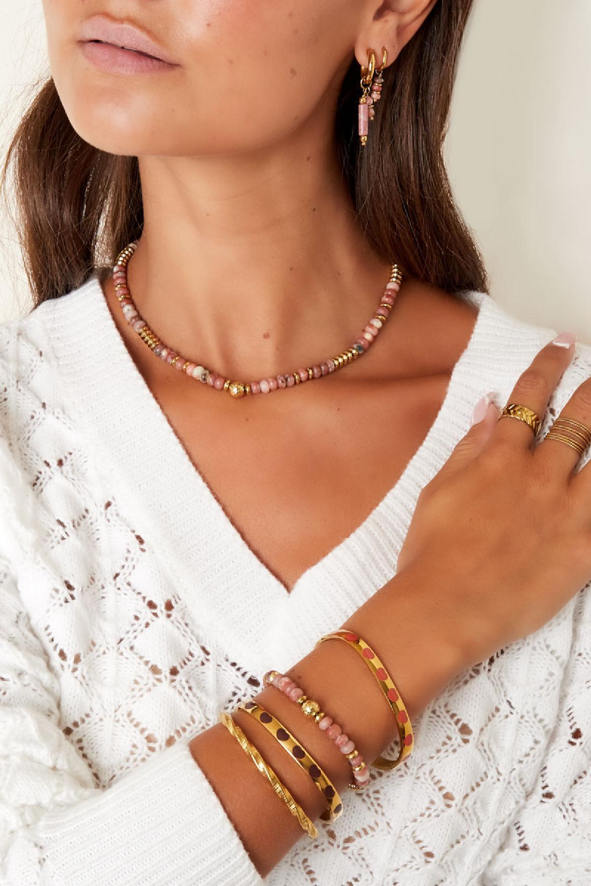 Groothandel Stenen Armband met Veelkleurige Kralen voor Vrouwen - Natuursteen Collectie Groen | Statement Design, foto 4 van 4