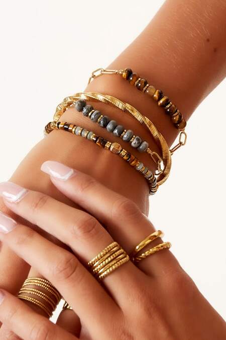 Bracciale grosso con pietre Green Stone