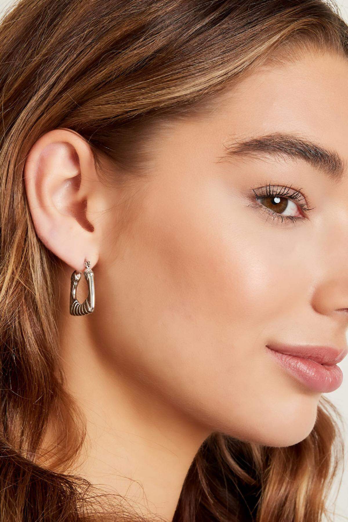 Boucles d'oreilles à motifs Argenté Acier inoxydable h5 Image3