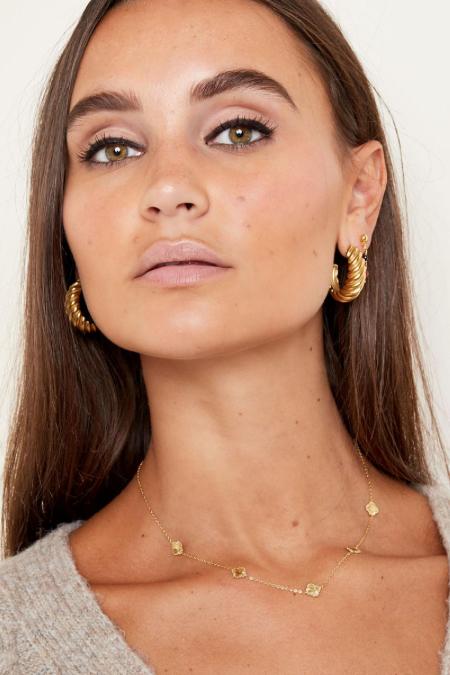 Earrings baguette Silver Color Stainless Steel 2