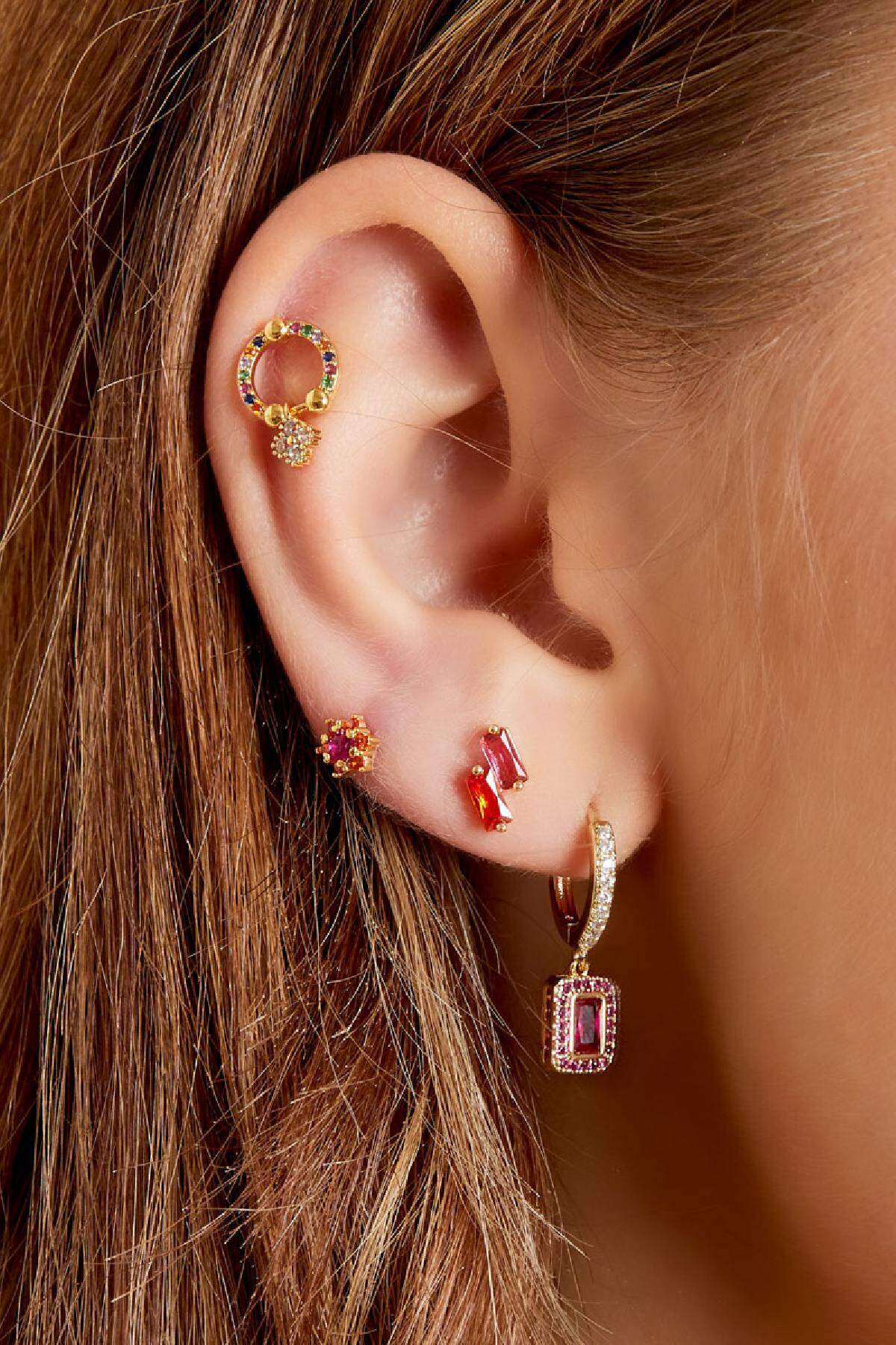 Piercing flor - colección Sparkle Fucsia Cobre h5 Imagen4