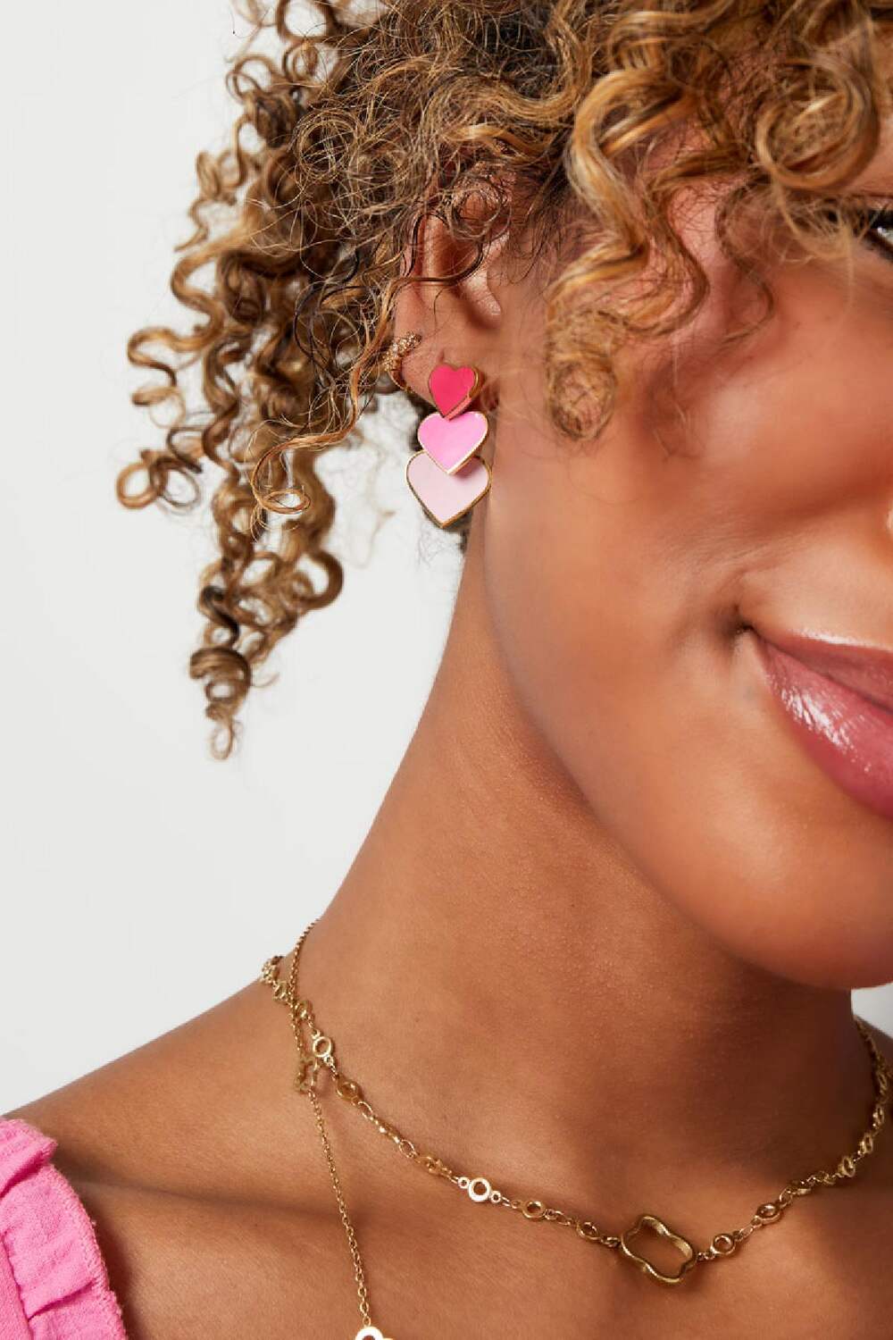 Earrings colorful hearts Purple Stainless Steel h5Picture4