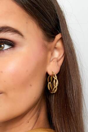 Earrings shell look Gold Color Stainless Steel h5 Picture4