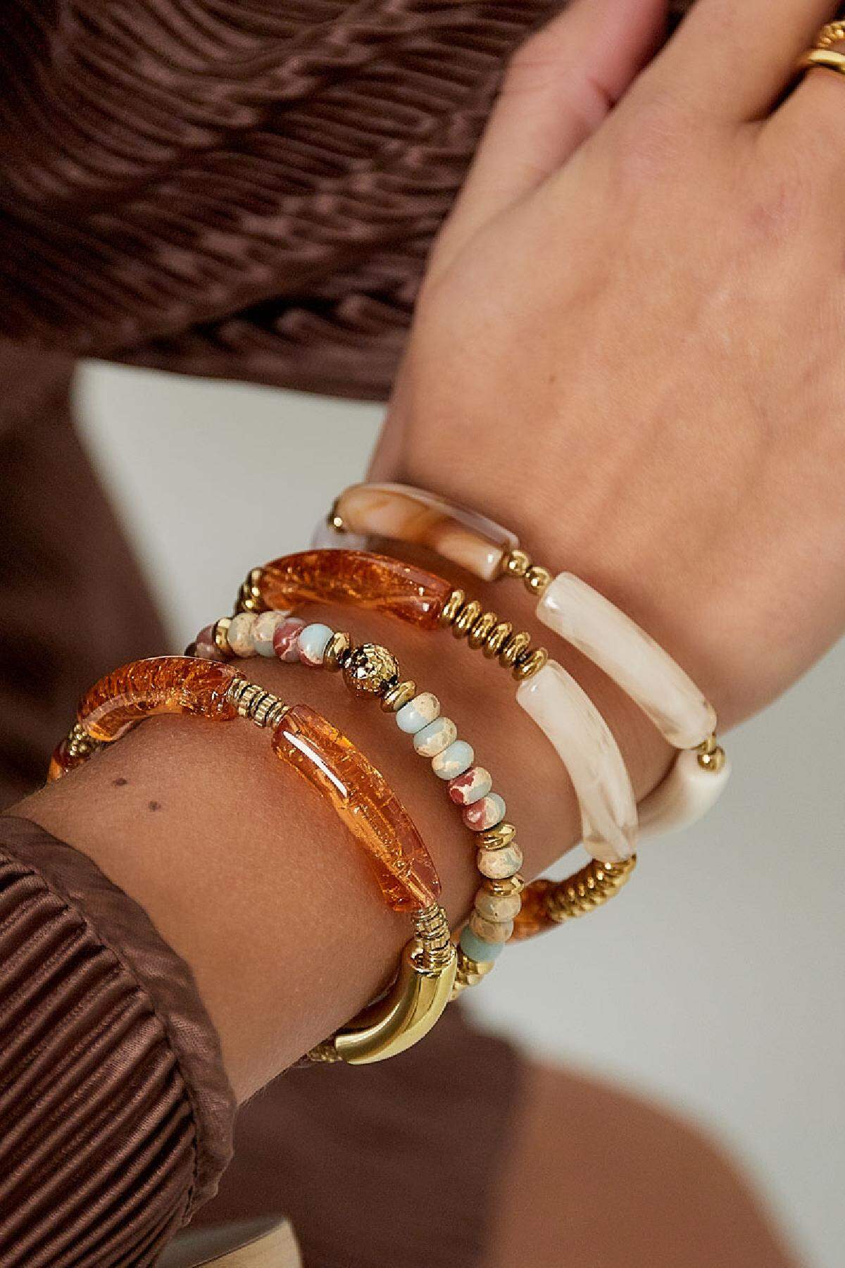 Pulsera de tubo de colores Blanco Acrílico h5 Imagen2