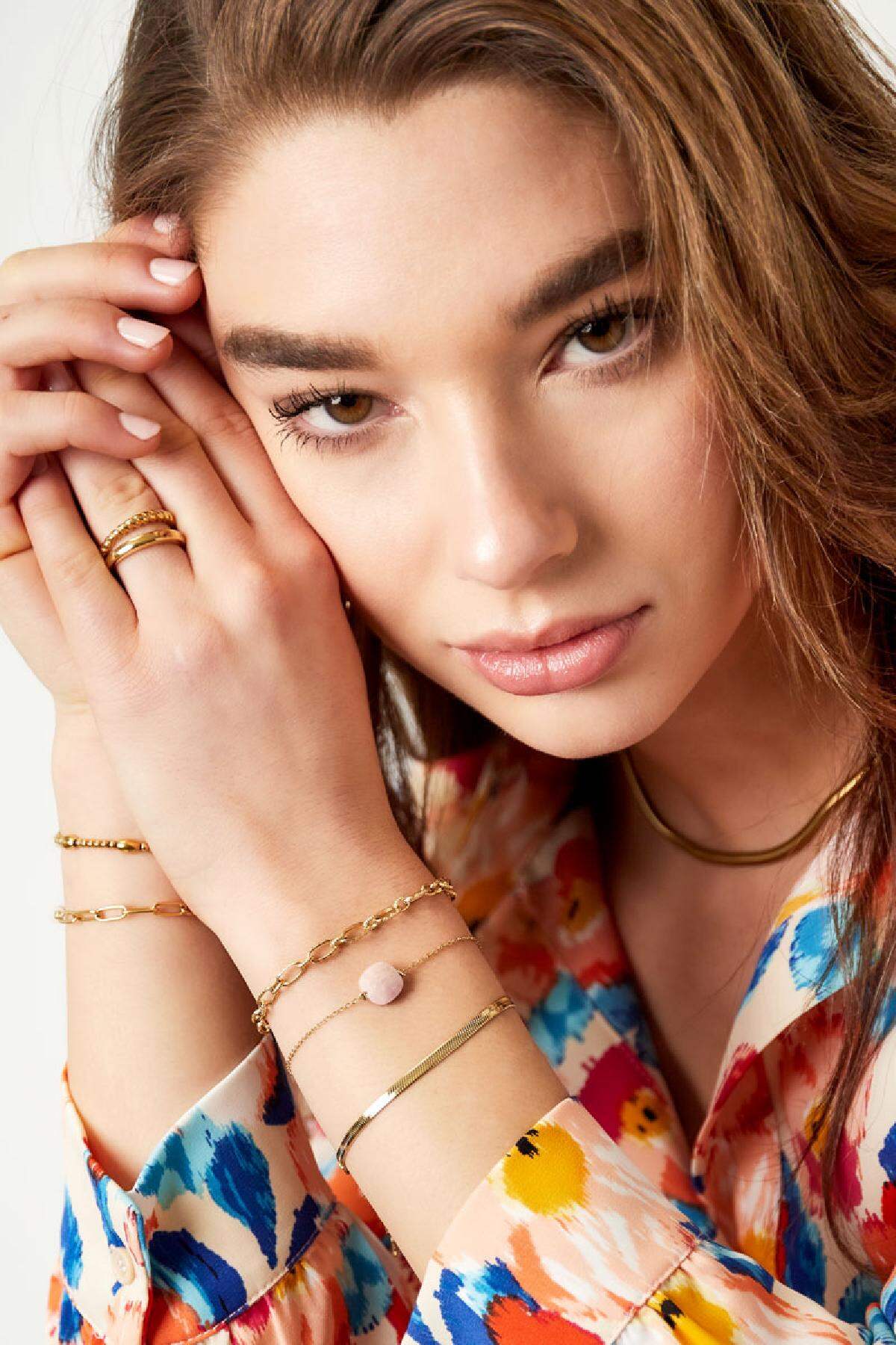 Bracciale a maglie sottile Gold Stainless Steel Immagine2