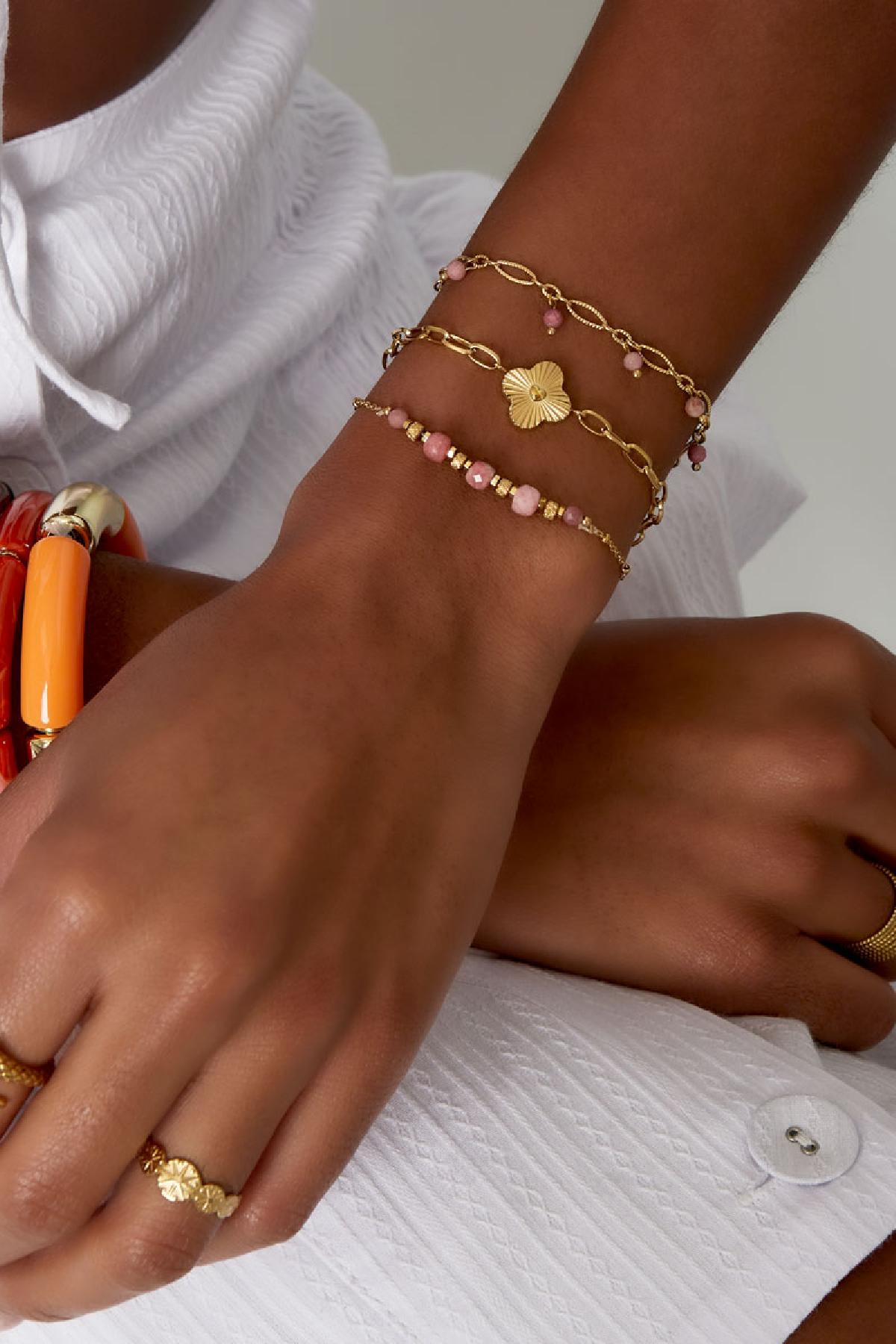 Groothandel Goudkleurig RVS Schakelarmband voor Vrouwen, Basisvorm -, foto 3 van 4
