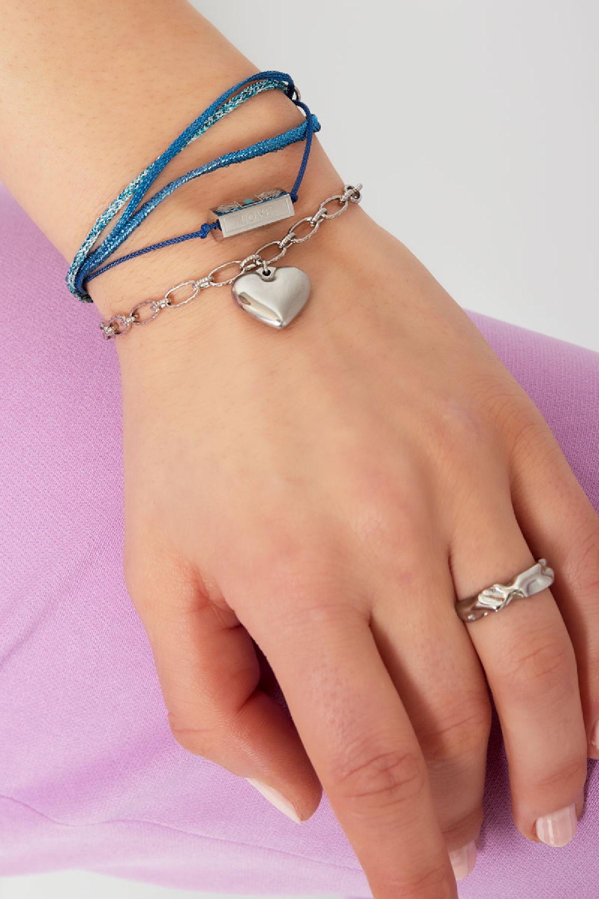 Groothandel RVS Schakelarmband met Hart voor Vrouwen Set van 1, foto 3 van 3