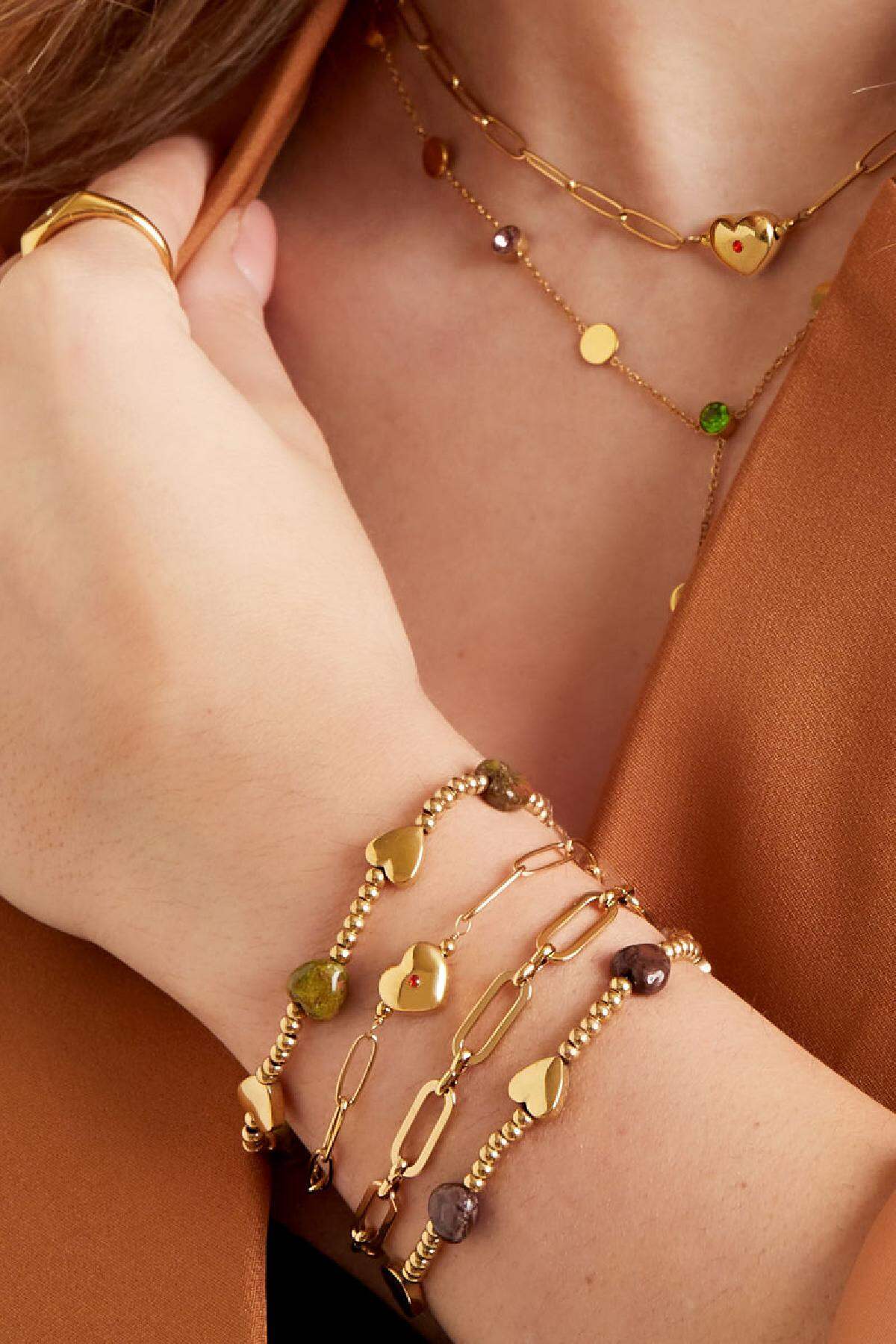 Bracciale a maglie basic Gold Stainless Steel Immagine3