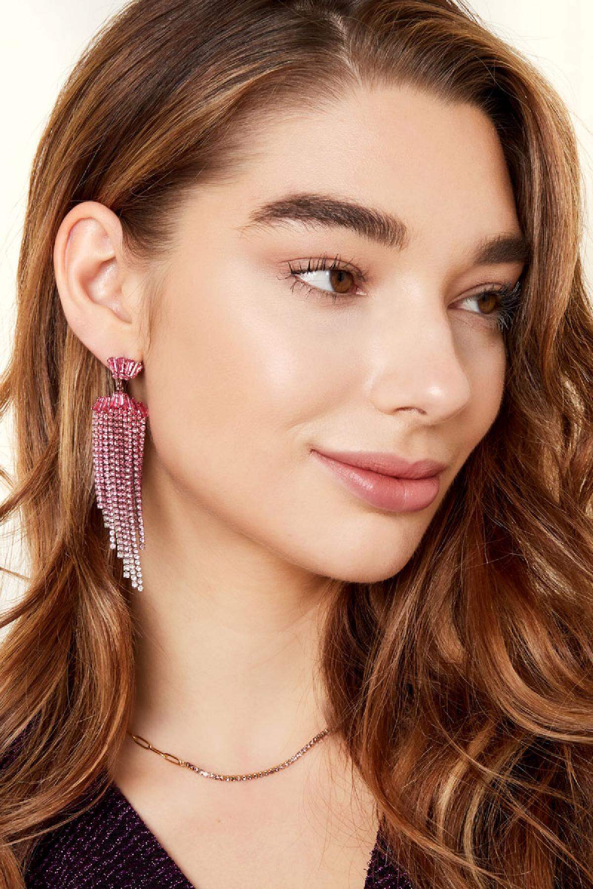 Pendientes de diamantes de imitación con detalles - Holiday Essentials Multicolor Cobre Imagen3