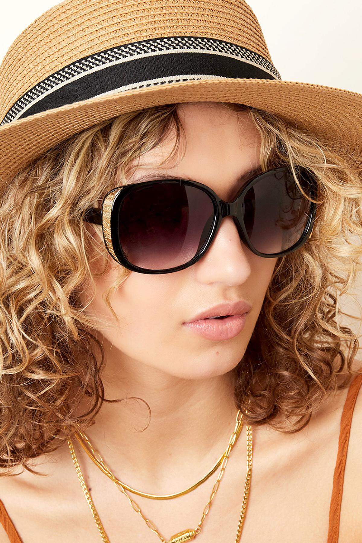 Sonnenbrille New Edge Schwarz und Goldfarbe Schwarz & Goldfarbe Kunststoff One size Bild2