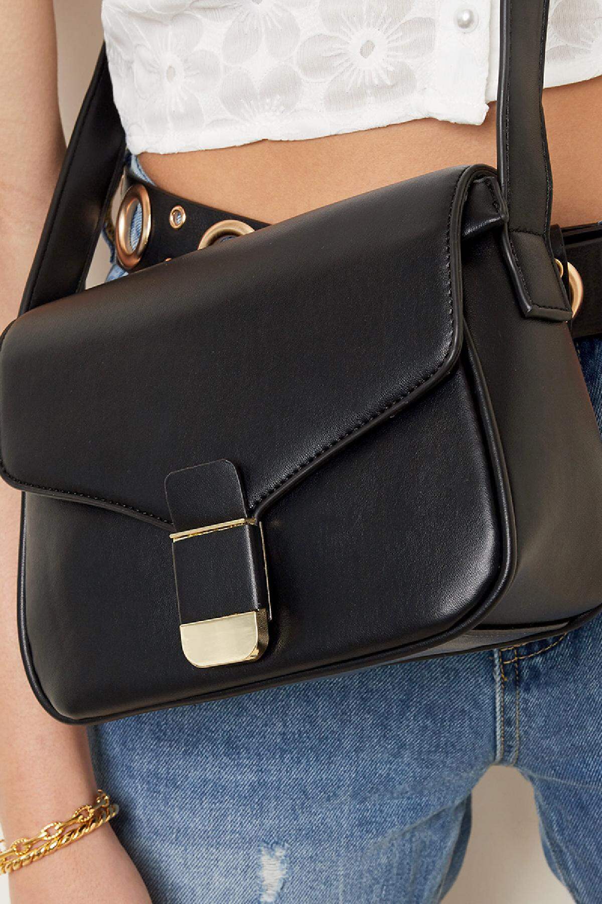 Verschluss der Schultertasche Schwarz Polyurethan h5 Bild4