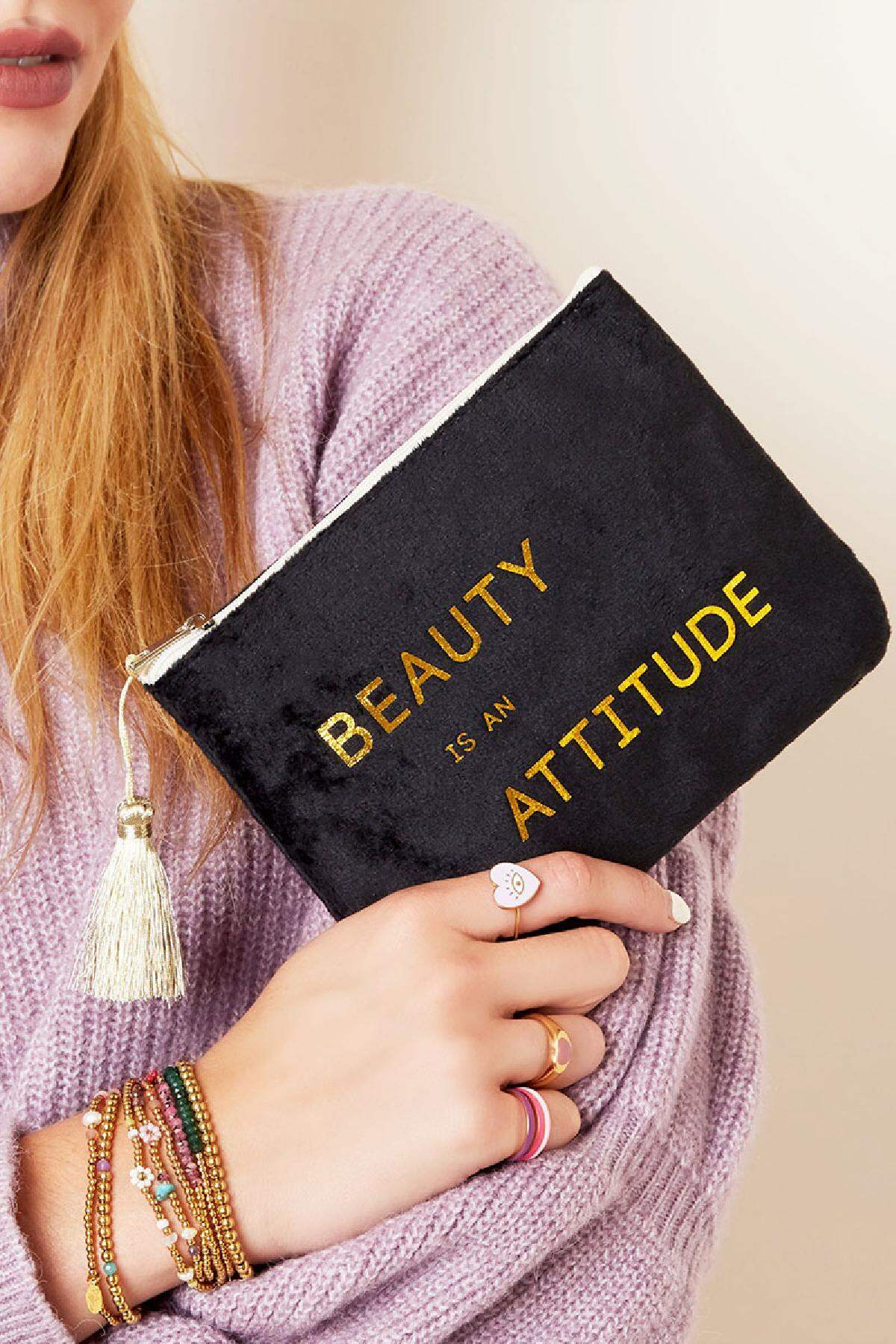 Brieftasche mit Text Beige Polyester h5 Bild2