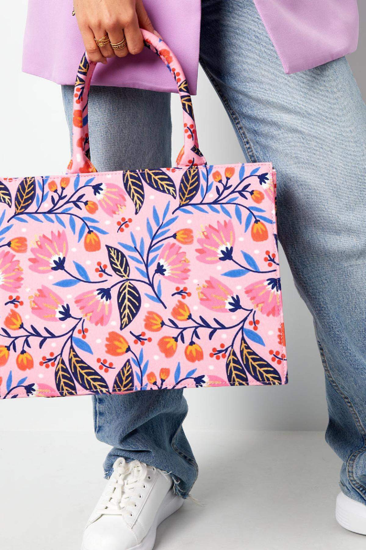 Shopper estampado floral rosa medio Rosa Multicolor Poliéster Imagen3