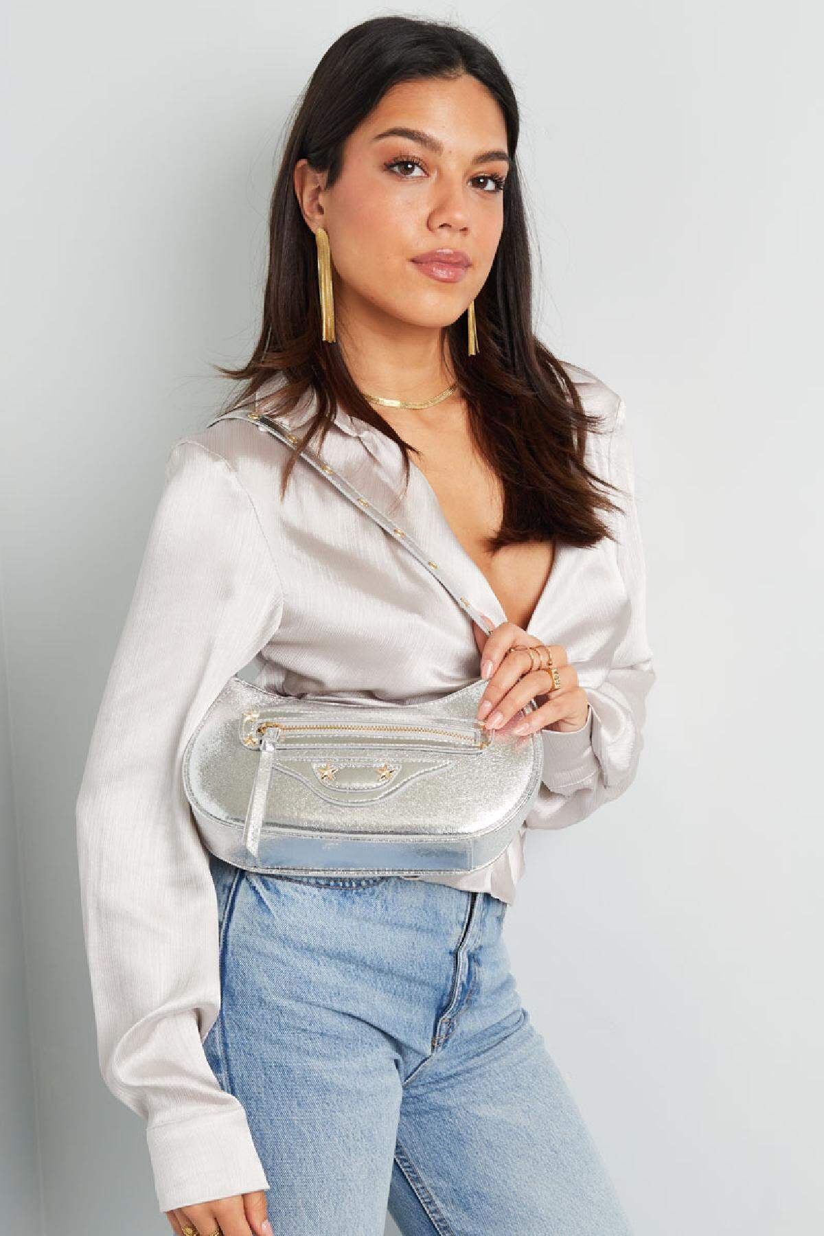 Bolso metalizado Light Blue Poliuretano Imagen3