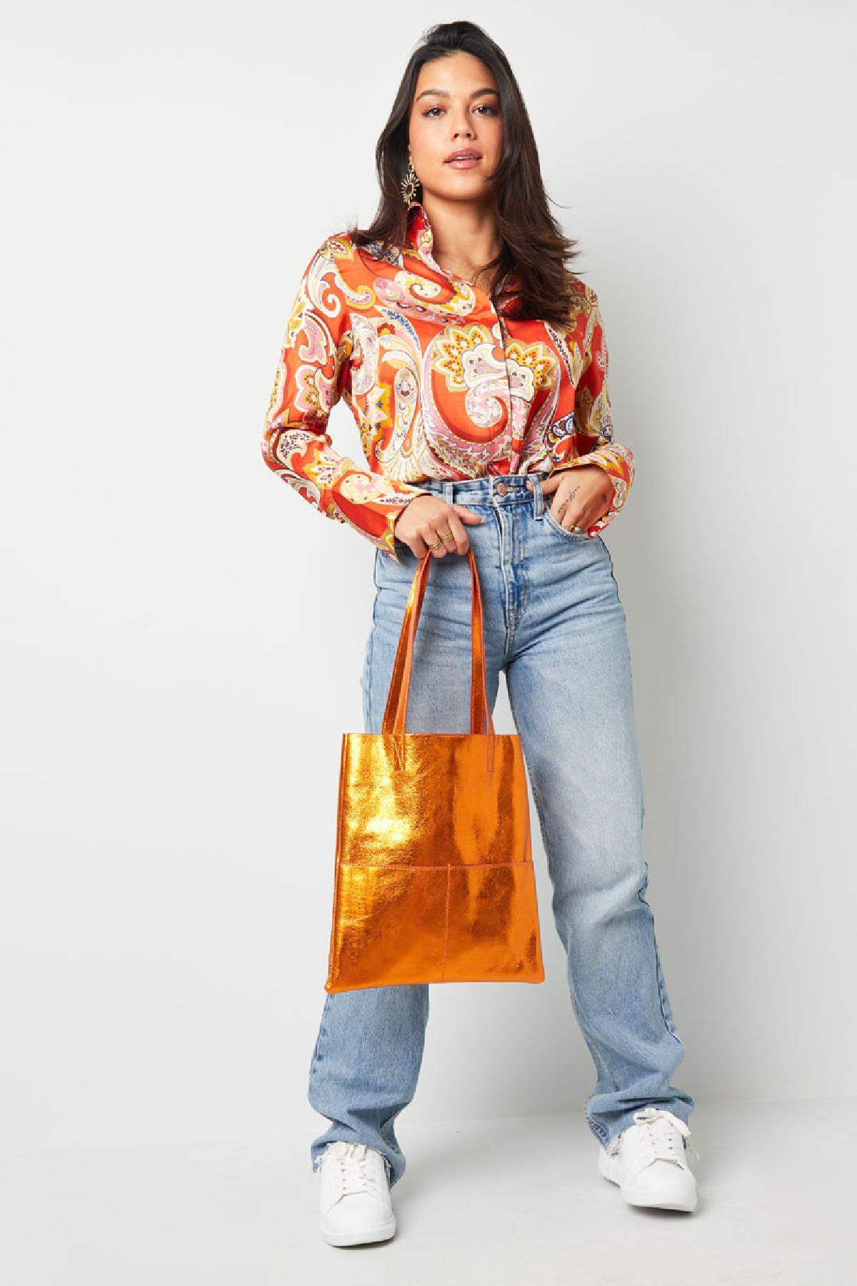 Bolso shopper metalizado Azul Poliuretano h5 Imagen3