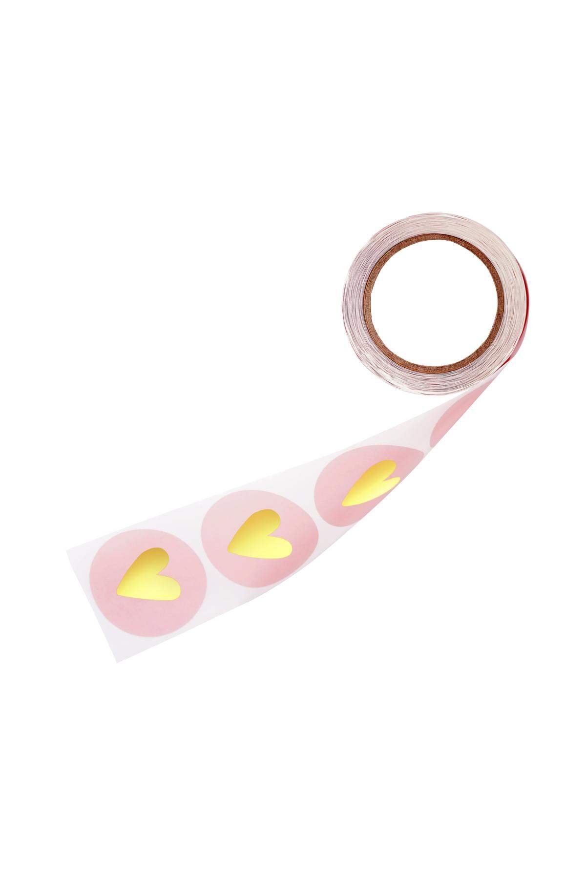Stickers Golden Heart Pink Paper h5 
