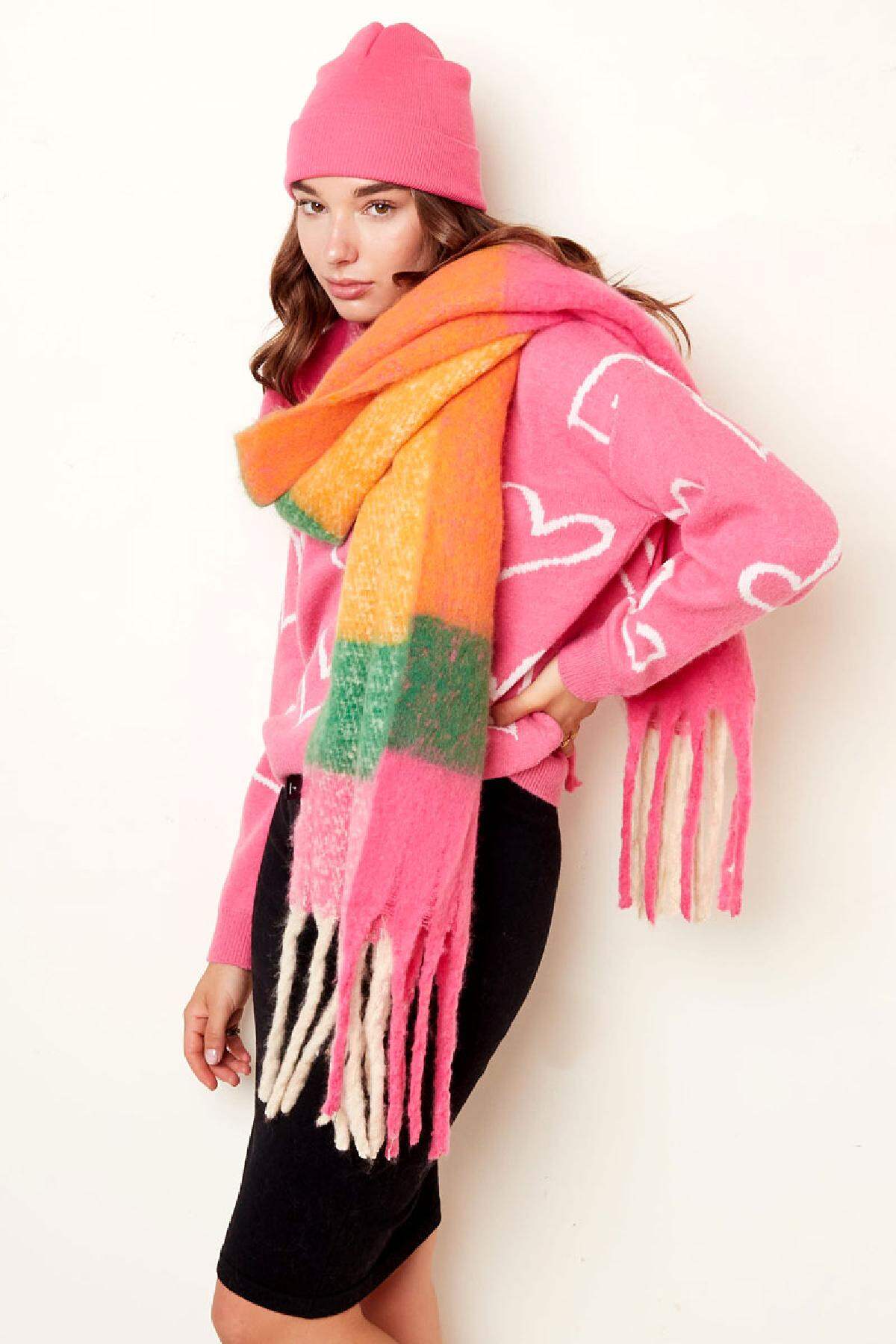 Scarf Winter Time Beige Polyester