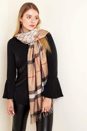 Schal Burberry-Look Beige Polyester h5 Bild2
