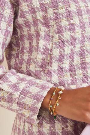 Jacket Pied de Poule print Purple S h5 Picture7
