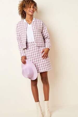 Jacket Pied de Poule print Purple S h5 Picture4
