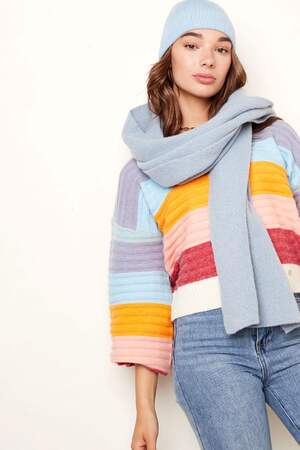 Zachte wintersjaal effen oranje Polyester h5 Afbeelding4