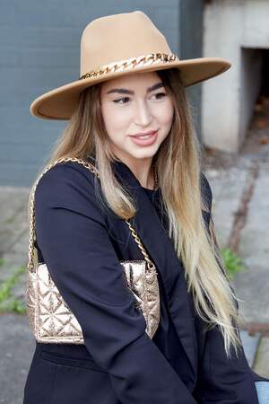 Fedora-Hut mit Kette Grün Polyester h5 Bild4