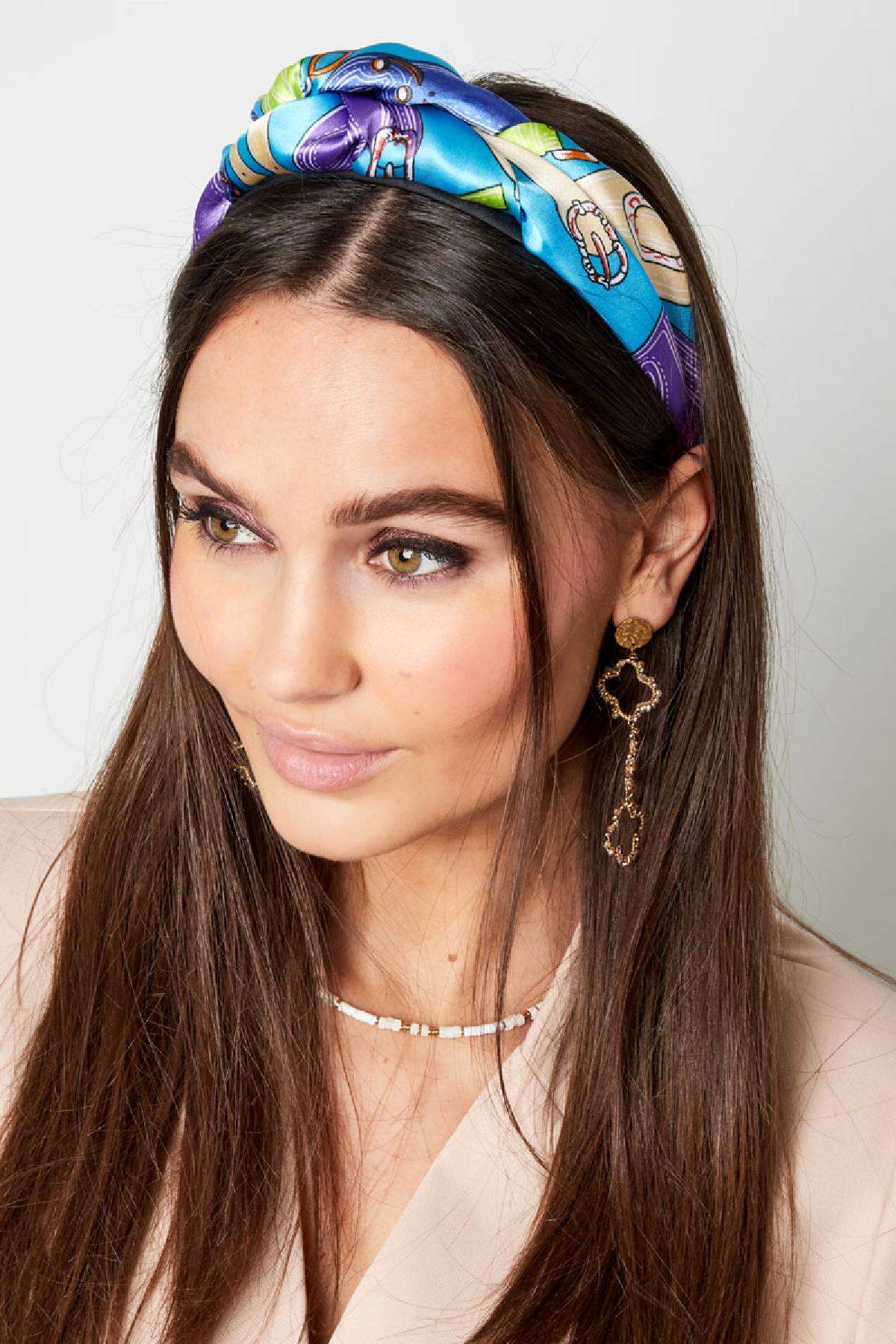 Diadema estampada Fucsia Poliéster h5 Imagen2