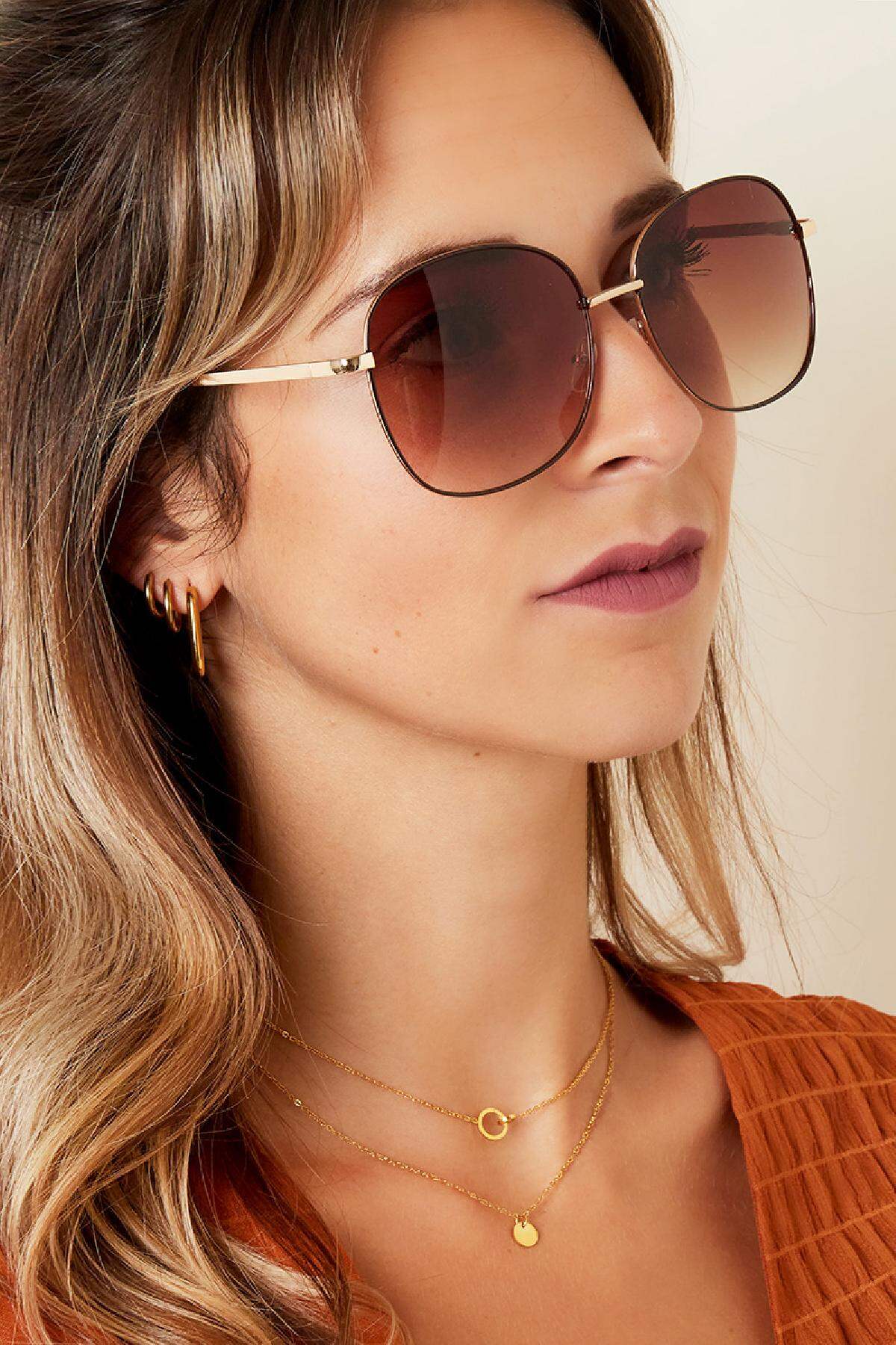 Silberne einfache Sonnenbrille Kunststoff One size h5 Bild2