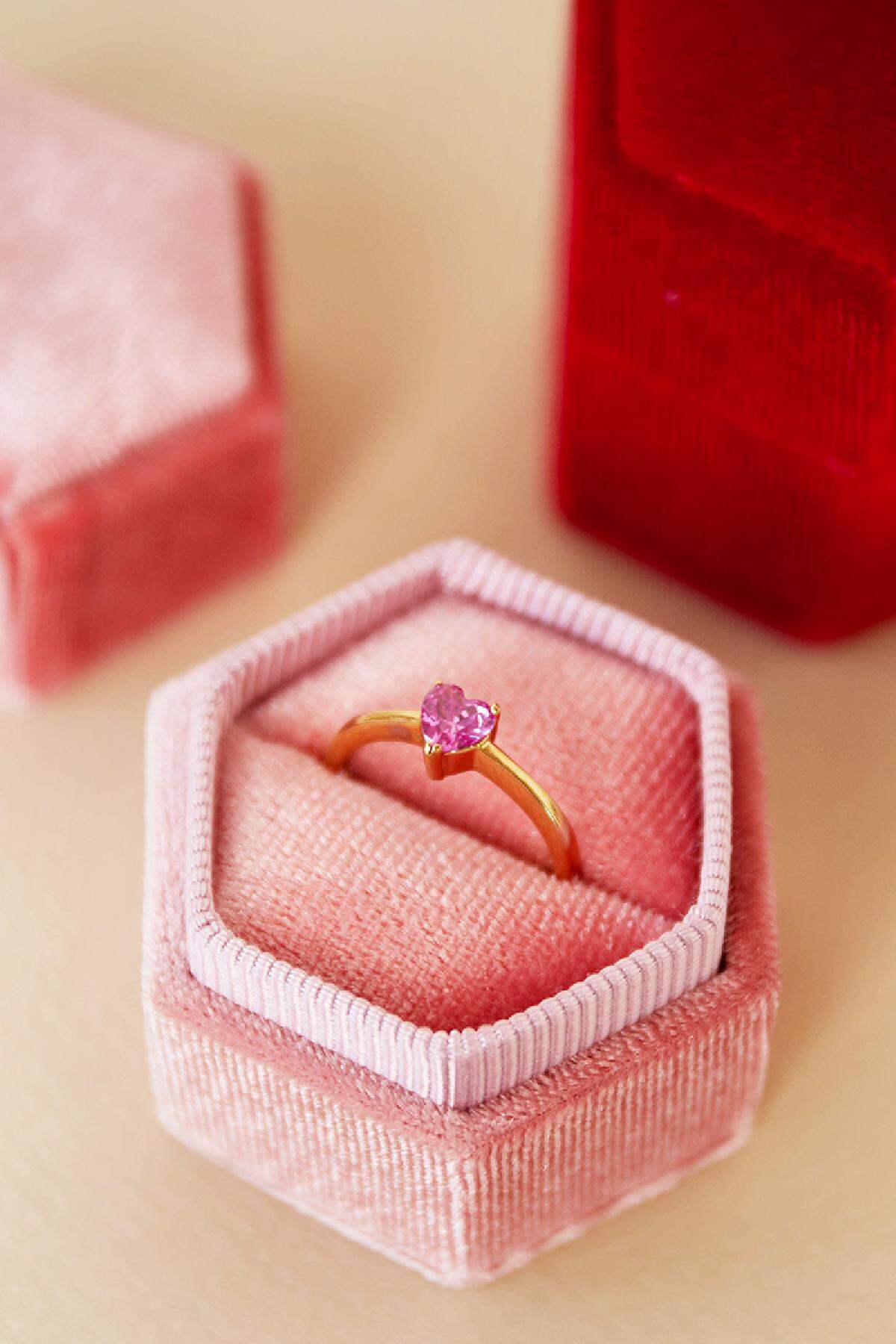Ringbox aus Samt Rosa Korean Flannelet Bild2