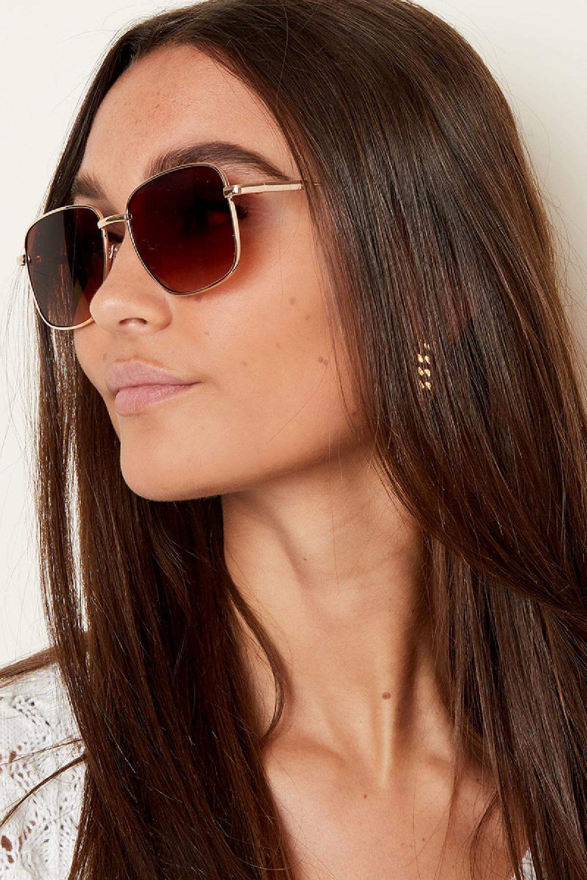 Sonnenbrille in dunklen Tönen Grau & Goldfarbe Metall Bild5