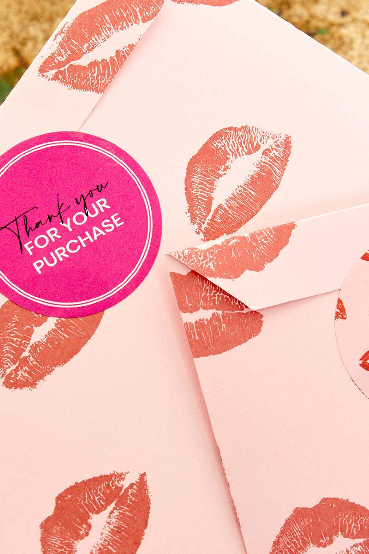 Stickers Thank you pink Rose Paper 2