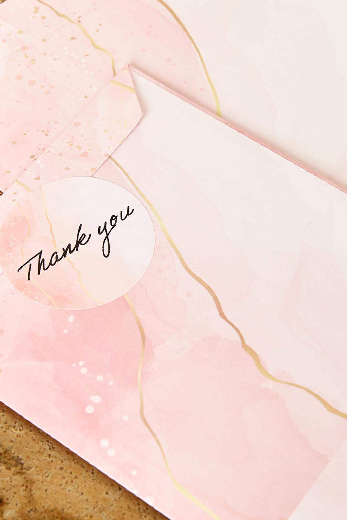 Stickers Thank You pink marble Paper 2