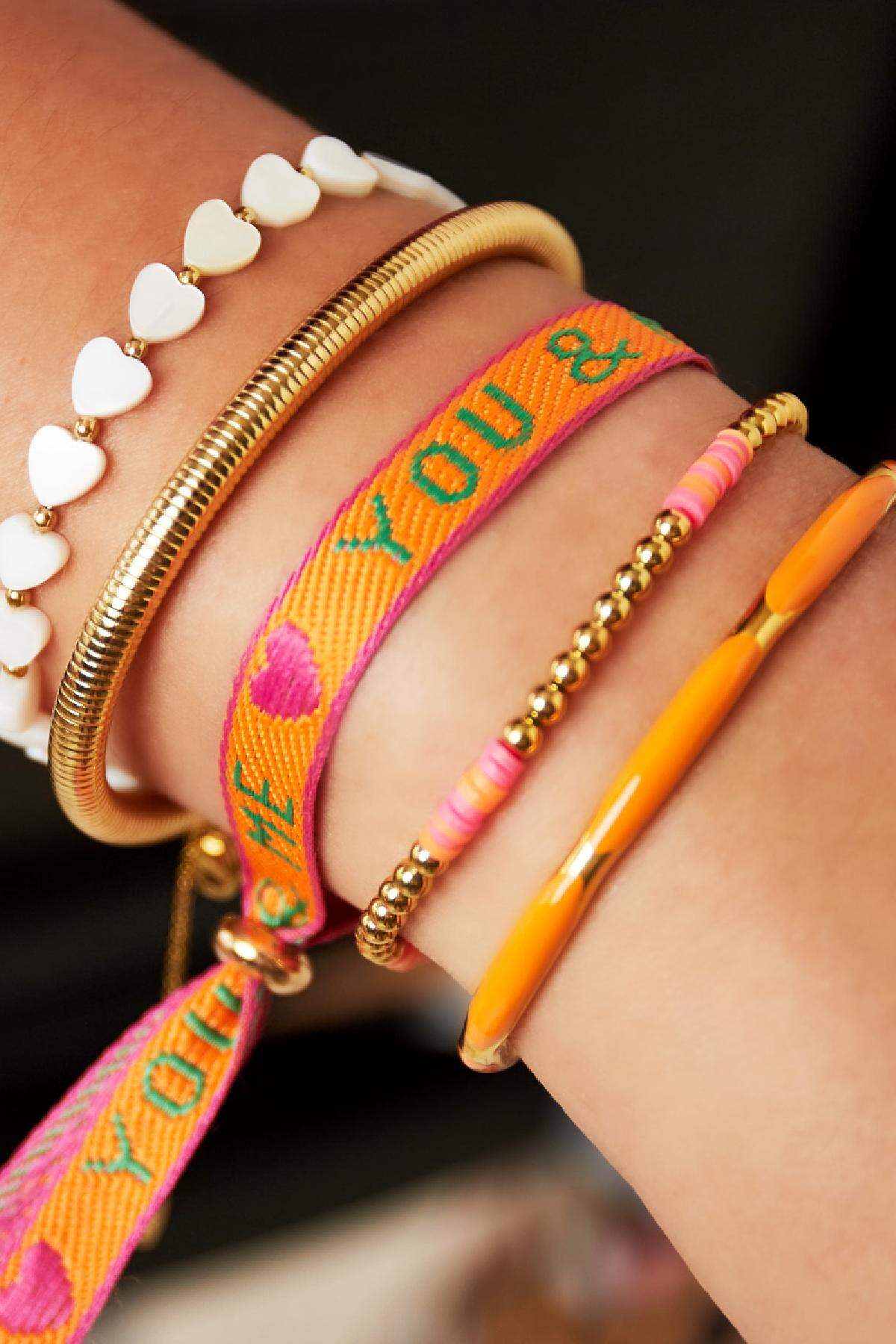 Bracelet "Toi & Moi" Rouge Polyester