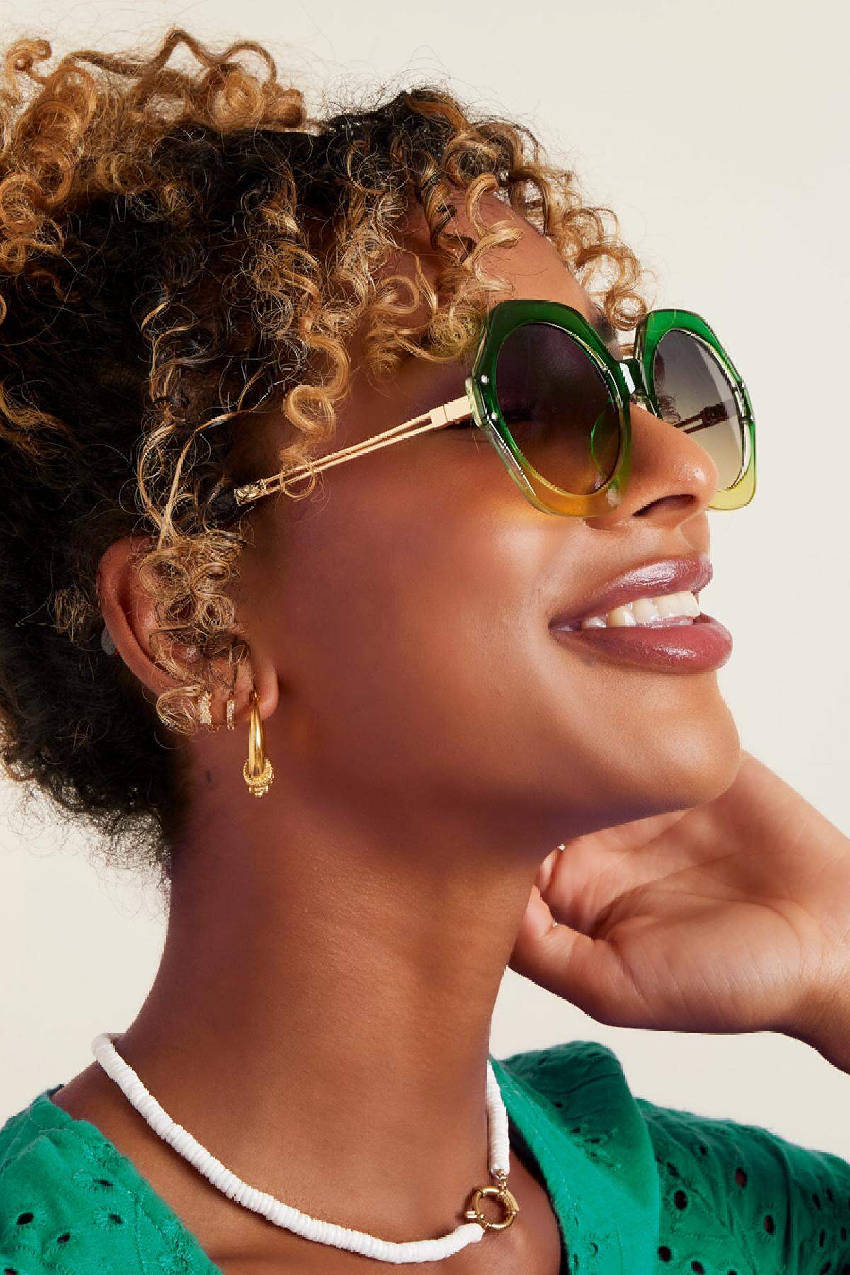 Bunte achteckige Sonnenbrille Lila PC One size h5 Bild3