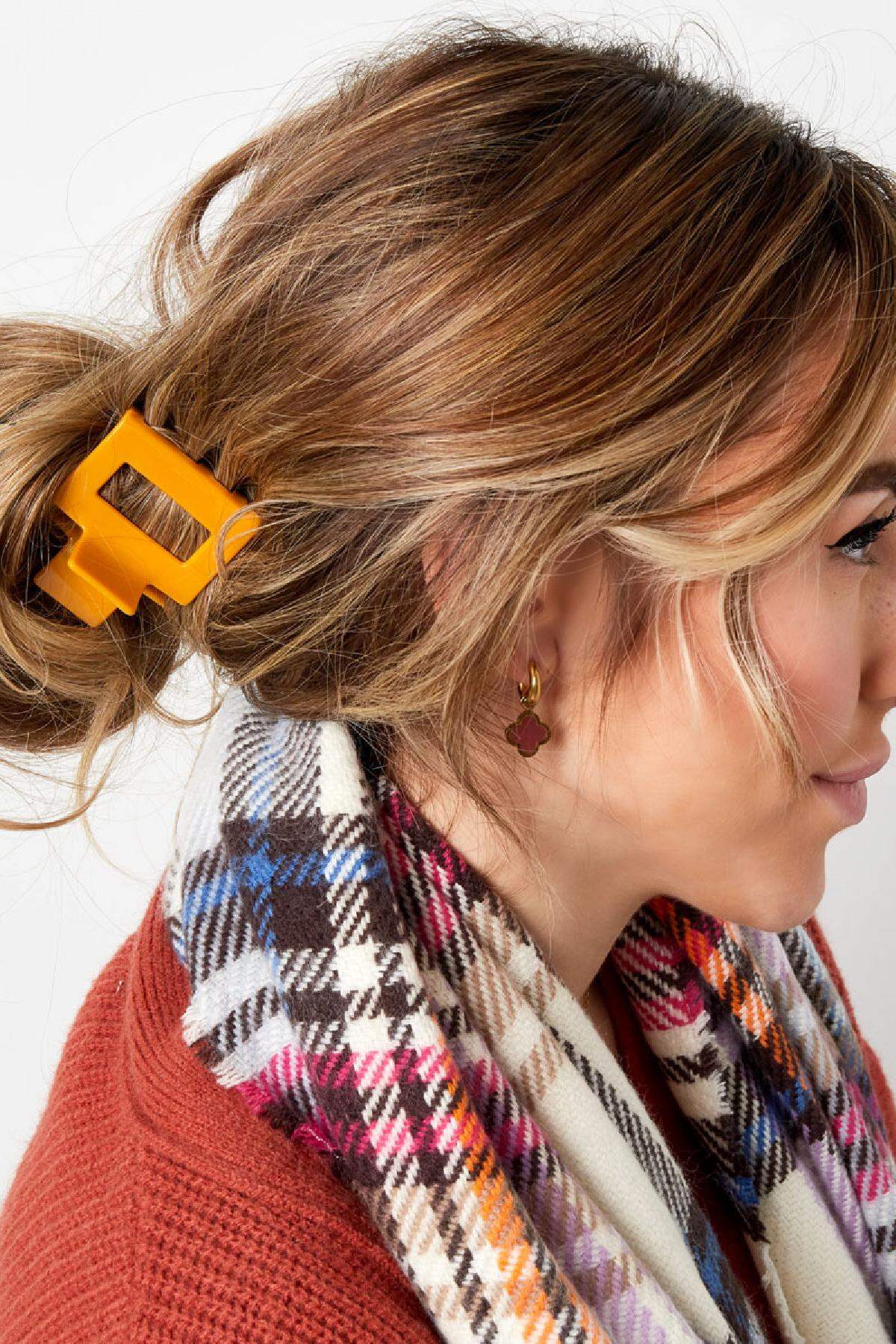 Hair clip shiny Orange Sheet Material 2