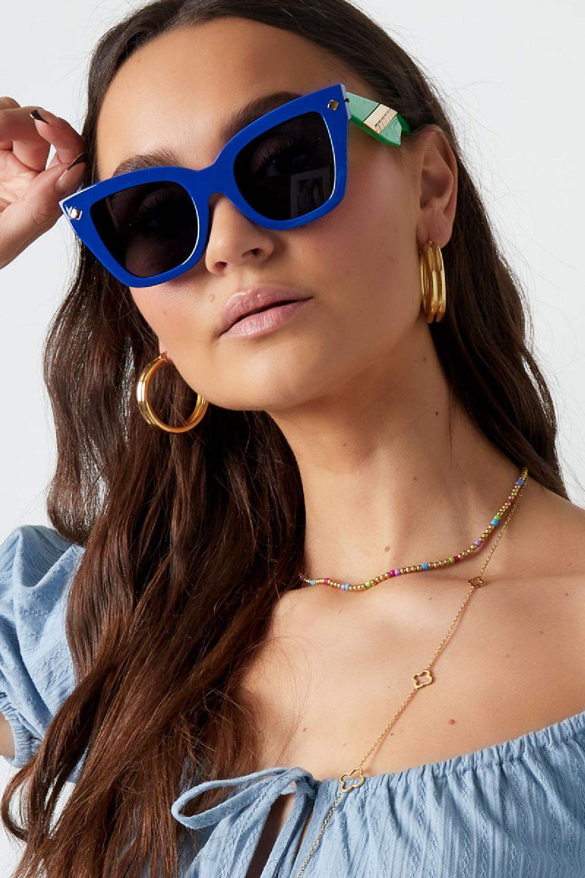 Sonnenbrille basic/Goldfarbe Braun PC One size Bild2