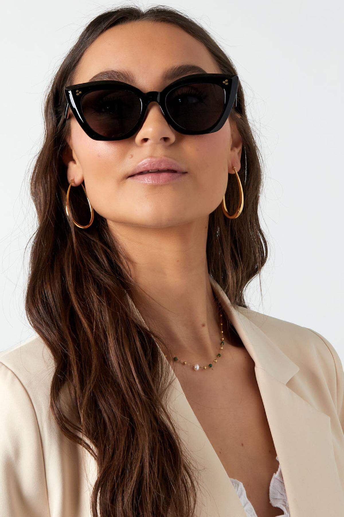 Gafas de sol ojo de gato Negro PC One size h5 Imagen2