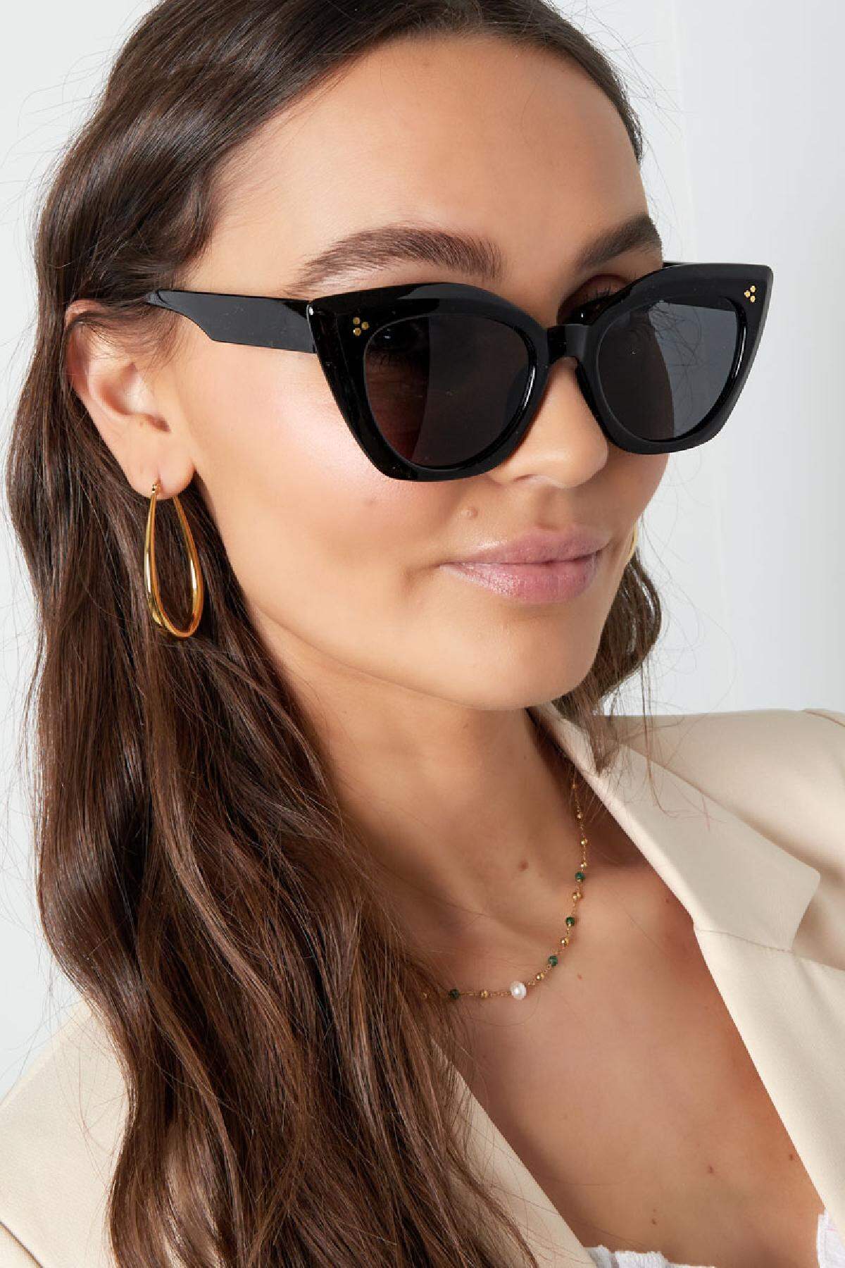 Gafas de sol ojo de gato Negro PC One size h5 Imagen4