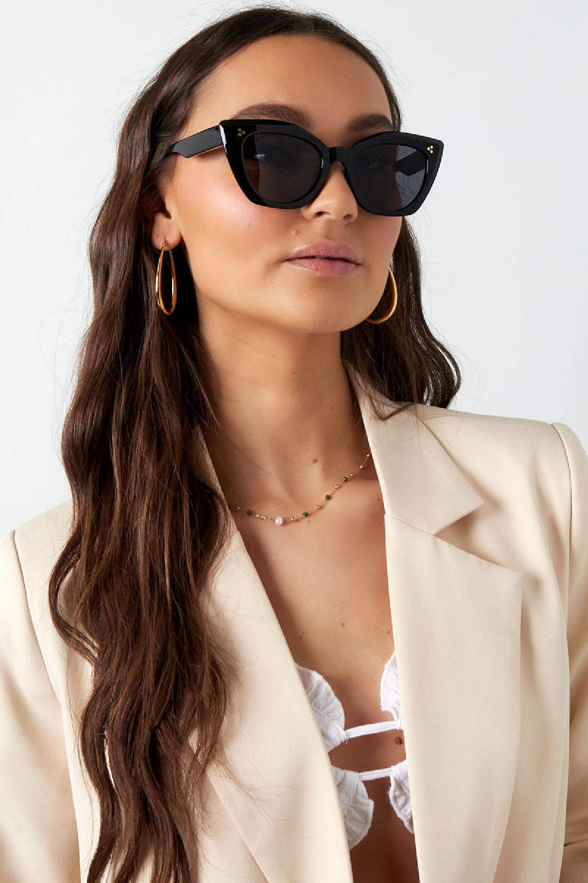 Gafas de sol ojo de gato Negro PC One size h5 Imagen5