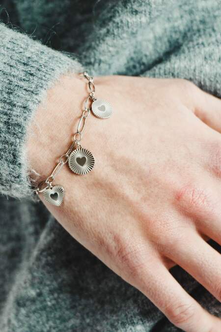 Bracelet Locked in Love Gold Color Stainless Steel