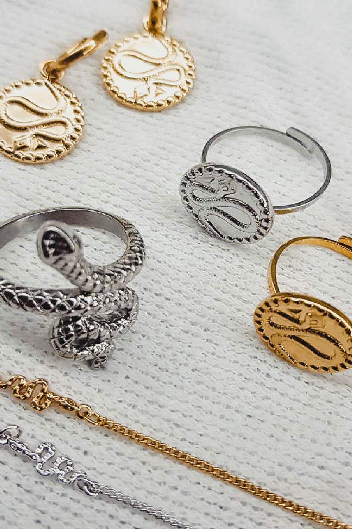 Earrings Vintage Snake Plata Acero inoxidable h5 Imagen2