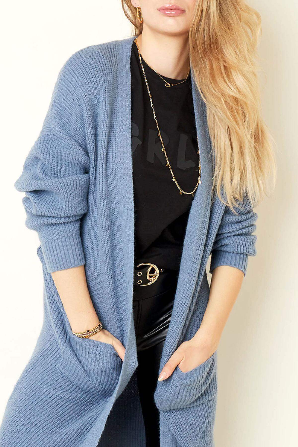 Extralange Strickjacke Offwhite S/M h5 Bild6