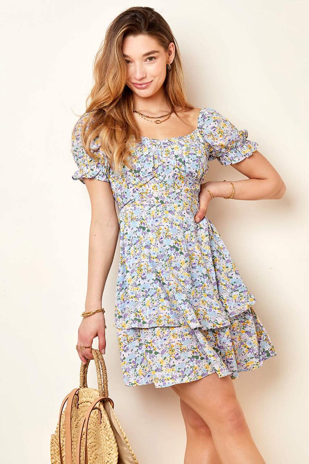 Kleid Floral Summer Blue Blau S h5Bild4