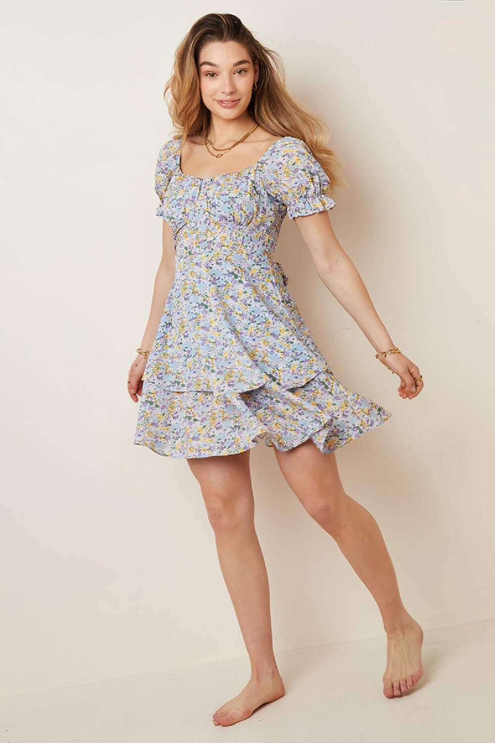 Kleid Floral Summer Blue Blau S h5Bild5